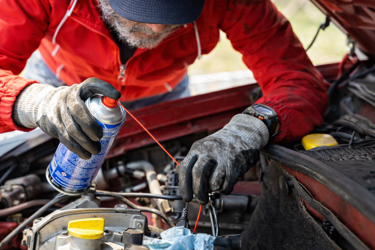 Mobile mechanic arriving at Austin home for car repair